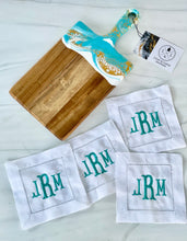 Load image into Gallery viewer, Monogrammed cocktail napkins (set of 4)