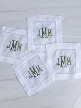 Load image into Gallery viewer, Monogrammed cocktail napkins (set of 4)
