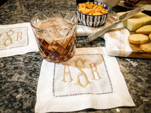 Load image into Gallery viewer, Monogrammed cocktail napkins (set of 4)
