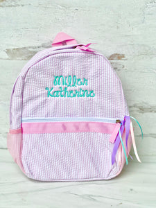 Seersucker Backpack for Toddlers